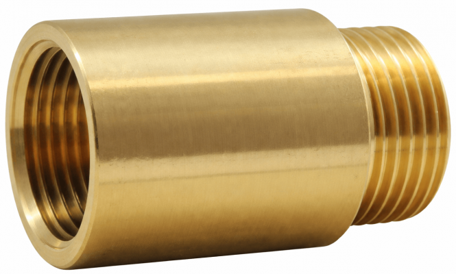 Extensie cu filet cilindric interior - exterior G 1/2&QUOT;, 15 mm, alama