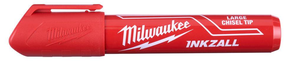 Marker INKZALL, rosu, cu varf lat - marimea L - Milwaukee