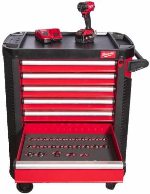 TOOLGUARD Dulap premium de scule mobil cu 7 sertare, metalic, 78 cm, dotat cu scule