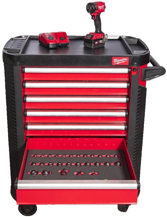 TOOLGUARD Dulap premium de scule mobil cu 7 sertare, metalic, 78 cm, dotat cu scule