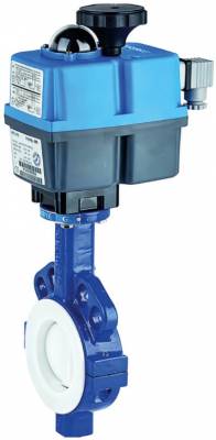 Robinet fluture, tip wafer, scaun PTFE, flanse ANSI 150 si PN 10/16, disc inox 316 + PTFE, actuator electric, 2&QUOT;