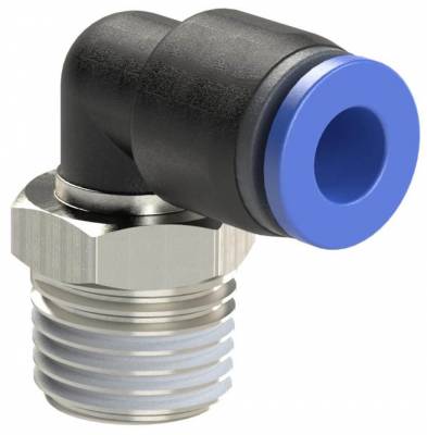 Cupla L push-in cu filet conic exterior etansat cu PTFE, seria standard, R 1/2&QUOT; - 6 mm