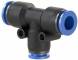 Cupla T push-in 10mm-8mm, POM/alama