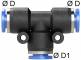 Cupla T push-in 4mm, POM/alama