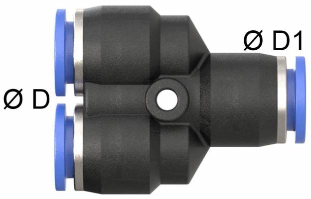 Cupla Y push-in 10mm, POM/alama