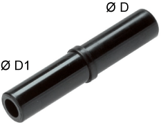 Adaptor push-in 12mm, POM
