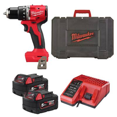 Masina de gaurit compacta, cu percutie si motor fara perii M18 - Milwaukee M18 BLPDRC-502C