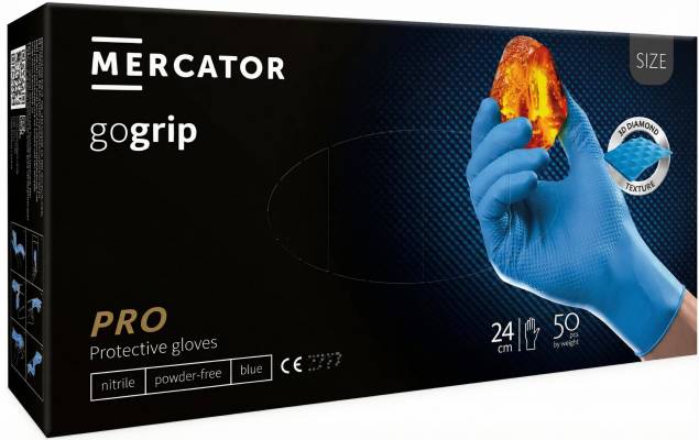 Manusi de protectie MERCATOR gogrip de unica folosinta, albastre, marimea M