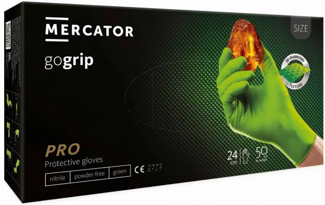 Manusi de protectie MERCATOR gogrip de unica folosinta, verzi, marimea XXL