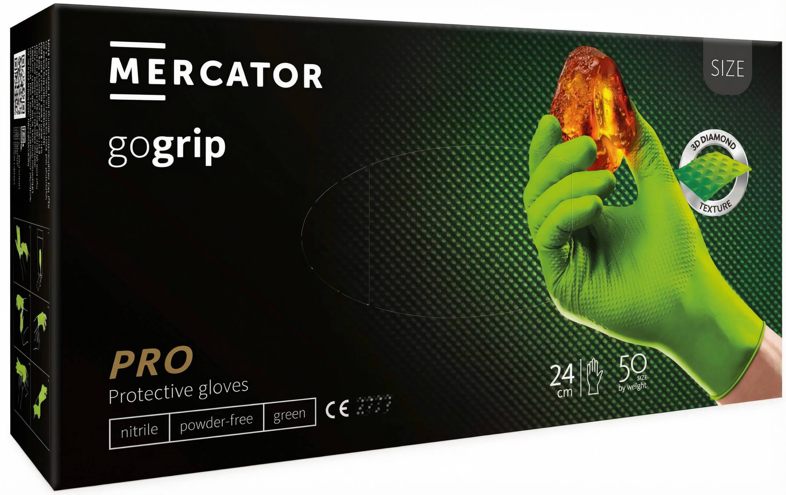 Manusi de protectie MERCATOR gogrip de unica folosinta, verzi