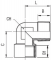 Cot 90° cu filet interior G 1/8&QUOT;-exterior R 1/8&QUOT;, PN 150, alama nichelata