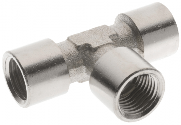 Conector T cu filete interioare G 1/8&QUOT;, PN 150, alama nichelata
