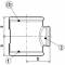 Conector T cu filete interioare Rp 1 1/4&QUOT;-Rp 1/2&QUOT;-Rp 1 1/4&QUOT;, din fonta maleabila