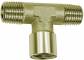Conector T cu 2 filete exterioare R 3/8&QUOT; si 1 filet interior G 3/8&QUOT;, din alama nichelata