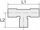 Conector T cu 2 filete exterioare R 1/8&QUOT; si 1 filet interior G 1/8&QUOT;, din alama nichelata
