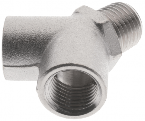 Conector Y cu 2 filete interioare G 1/4&QUOT; si 1 filet exterior R 1/4&QUOT;, alama nichelata