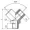 Conector Y cu 2 filete interioare G 1/4&QUOT; si 1 filet exterior R 1/4&QUOT;, alama nichelata