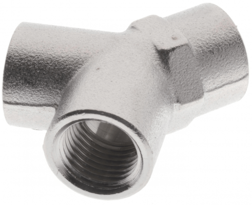 Conector Y cu 3 filete interioare G 1/4&QUOT;, alama nichelata