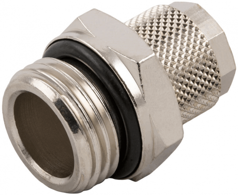Cupla dreapta push-on 6/4 mm cu filet exterior cilindric G 1/4&QUOT; etansat cu O-ring, alama nichelata