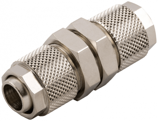 Cupla push-on 5/3 mm de legatura, egala, pentru montaj in panou, alama nichelata