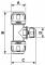 Cupla T push-on pentru teava 32 mm - 16 mm, aluminiu