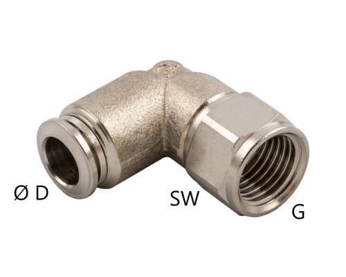 Cupla L push-in metalica cu filet interior, G 1/4&QUOT; - 8 mm