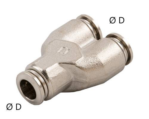Cupla Y push-in metalica, 4 mm