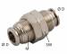 Cupla dreapta push-in metalica pentru panou, 12 mm