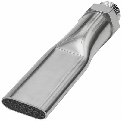 Duza de siguranta plata cu nivel redus de zgomot, filet exterior M 12x1,25, lungime 100 mm, latime 21 mm