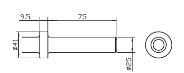 Dalti Ø25,0 mm x 75,0 mm - Manson rotund 42,0 mm