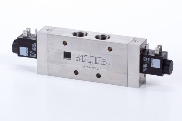 Distribuitor 5/3 electric, centru presurizat - INOX