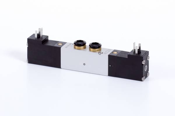 Distribuitor 5/3 electric, montaj pe placa, centru presurizat,  porturi distribuitor, tip MD
