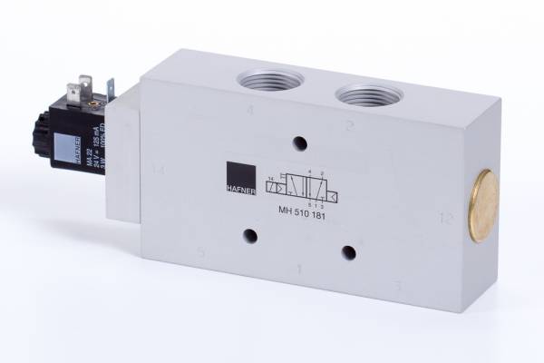 Distribuitor 5/2 electric, monostabil, montaj in linie tip MH