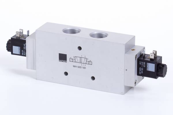 Distribuitor 5/2 electric, bistabil, montaj in linie tip MH