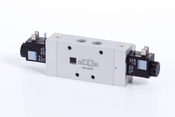 Distribuitor 5/2 electric, bistabil, montaj in linie tip MH