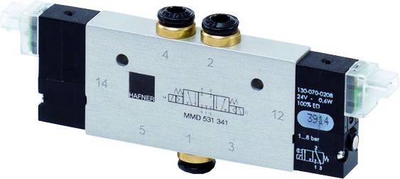 Distribuitor 5/3 centru inchis - montaj in linie