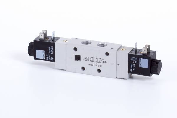 Distribuitor 5/3 electric, centru exhaustat - temperaturi scazute