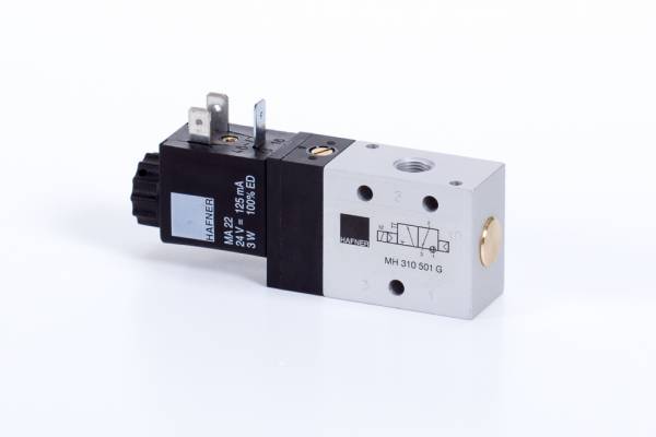 Distribuitor 3/2 electric, monostabil, montaj in linie-placa tip MH