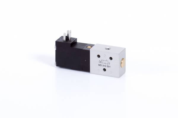 Distribuitor 3/2 electric, monostabil, montaj in linie tip MD