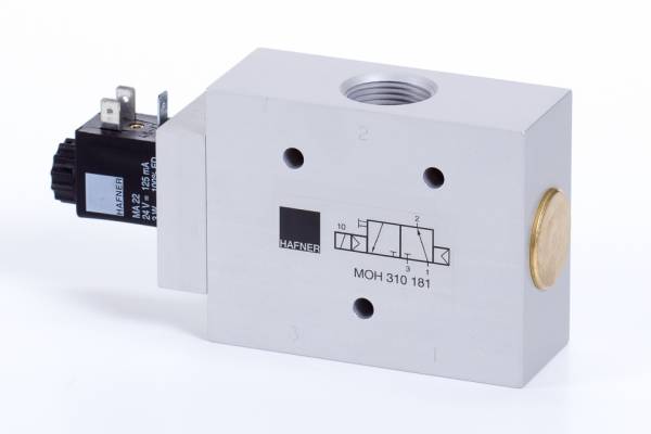 Distribuitor 3/2 electric, monostabil, montaj in linie tip MH, NO, G 3/4, 6000 l/min