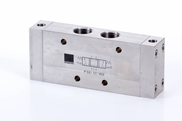 Distribuitor 5/3 pneumatic, centru inchis - INOX