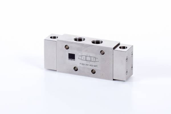 Distribuitor 5/3 pneumatic, centru inchis - INOX