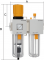 Grup preparare aer FR+L G 1/2&QUOT;, 1800 l/min, purjare automata, manometru patrat - seria SMART