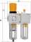 Grup preparare aer FR+L G 1/4&QUOT;, 800 l/min, purjare manuala, manometru patrat - seria SMART