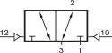 Distribuitor 3/2 actionare pneumatica - montaj pe placa