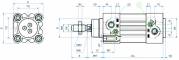 Cilindru standard dubla actiune magnetic cu amortizare anti-rotatie (interna), Ø32-63