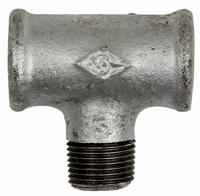 Conector T cu 2 filete interioare Rp 3/8&QUOT; si un filet exterior R 3/8&QUOT;, din fonta maleabila