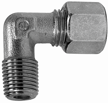 Fiting L cu filet exterior R 1/4&QUOT;, tub Ø6mm, 315bar, otel galvanizat