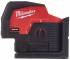 Nivela laser M12 cu linie transversala verde cu functie fir cu plumb - Milwaukee M12 CLLP-0C