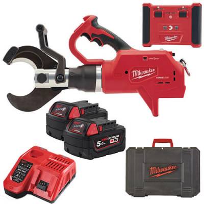 Taietor hidraulic cu telecomanda pentru cabluri subterane M18 FORCE LOGIC - Milwaukee M18 HCC75R-502C